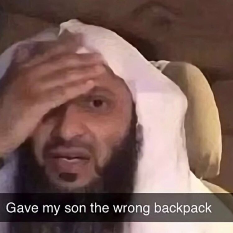 That feeling when you just gave your son the wrong backpack. Gave my son the wrong backpack. #DadLife #ParentFail.