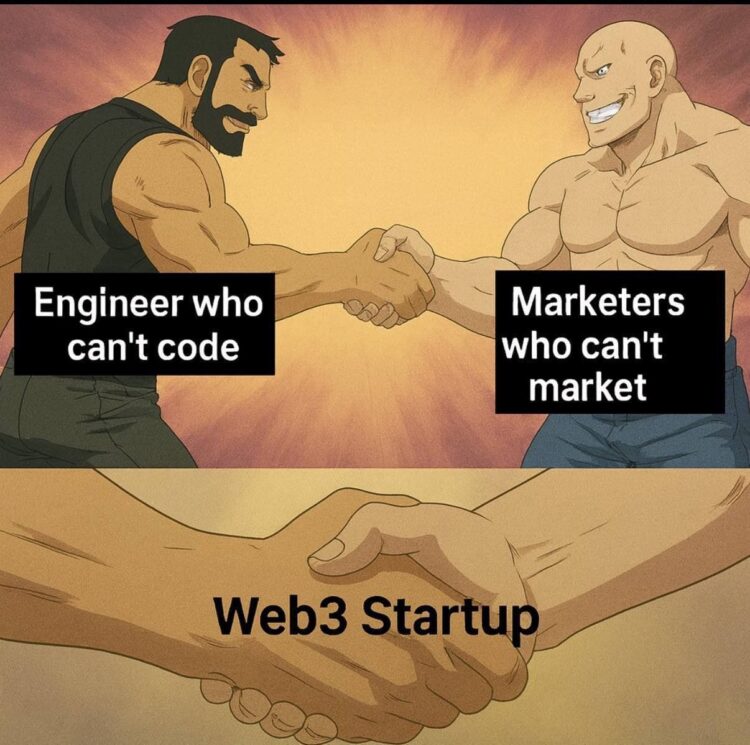 When "Engineer who can't code" meets "Marketers who can't market," you get... *Web3 Startup*. #fail #startup #web3.