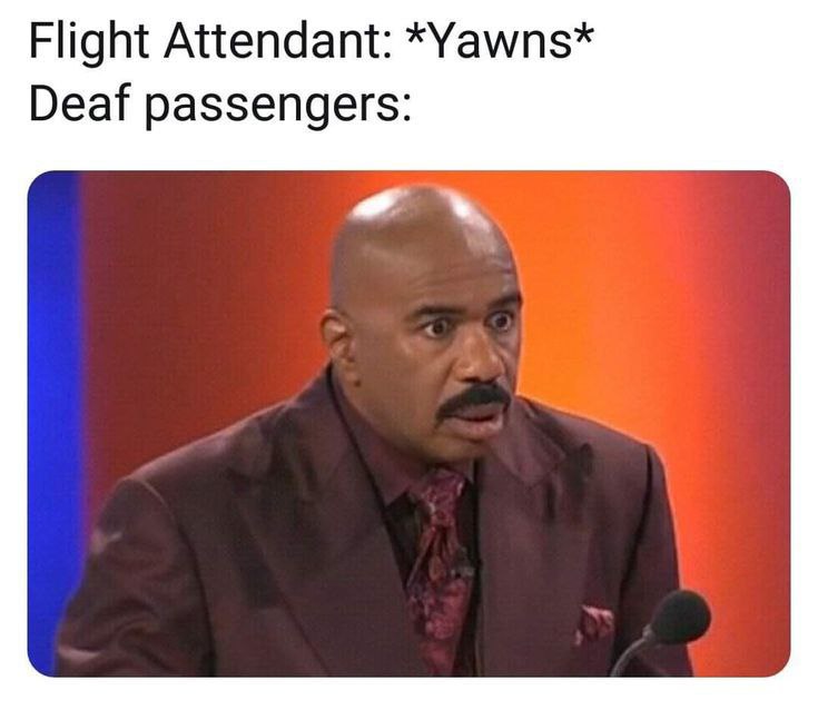 Flight Attendant: *Yawns* Deaf passengers: 😂 When you realize not everyone reacts to airplane yawns. #funny #airplane.