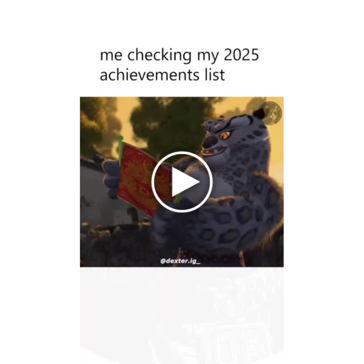 When you check your 2025 achievements list and it’s just “survived.” Mood: Tai Lung levels of unimpressed. #MondayMood #goals.