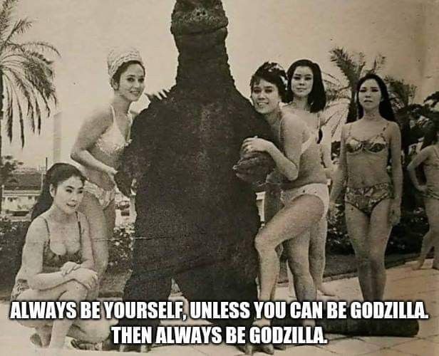 Always be yourself, unless you can be Godzilla. Then always be Godzilla. #Godzilla #legend #mood.