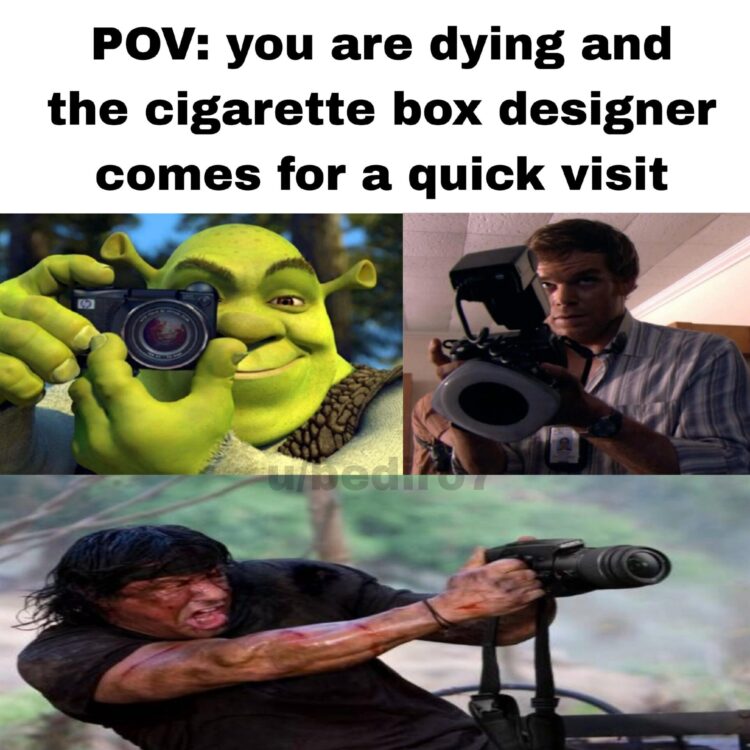 POV: you are dying and the cigarette box designer comes for a quick visit. When health warnings get personal 😳🚬 #POV #memes.