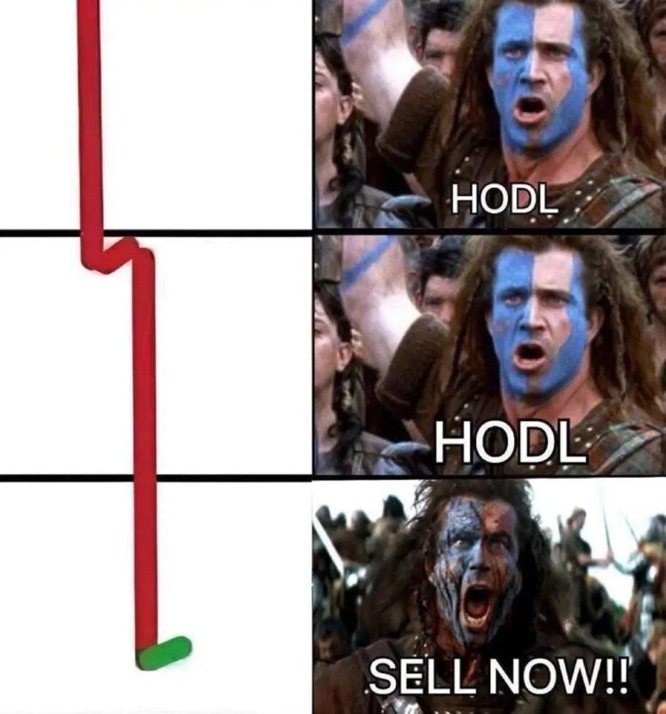 When the graph tanks and you go from "HODL" to "SELL NOW!!" just like that. We've all been there. #crypto #trading.