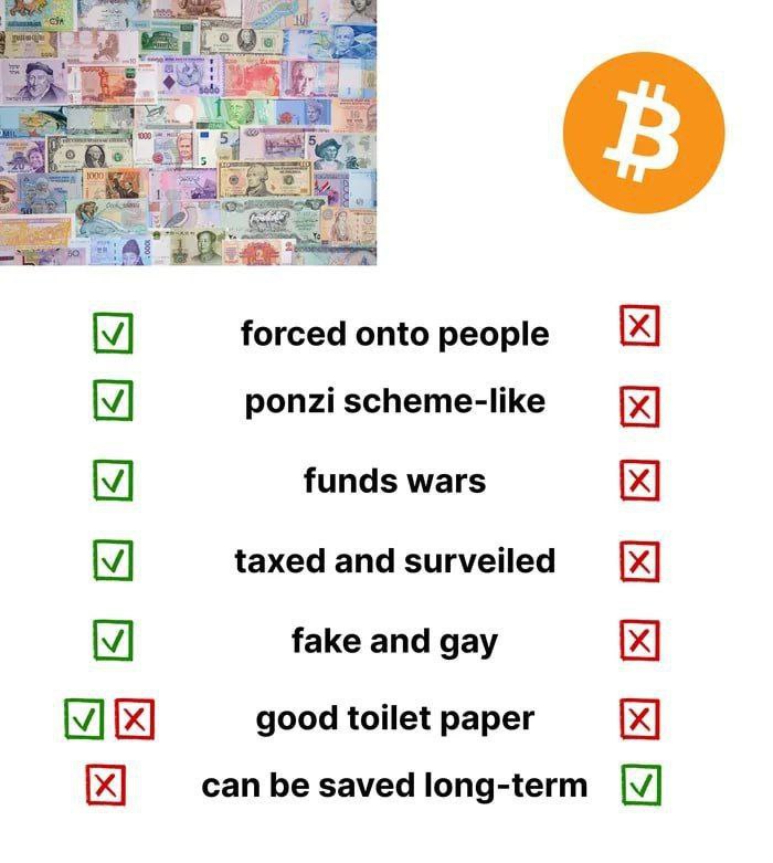 When fiat’s all “forced onto people” & “taxed/surveilled” but Bitcoin hits you with the opposite. Choose your fighter! #Bitcoin #fiat.