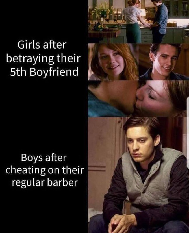 When girls betray their 5th bf: 😁💕 When you cheat on your barber: 💀#loyalty #barberproblems #meme.