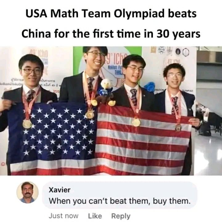 USA Math Team beats China after 30 years! When you can't beat them, buy them. #math #victory #funny #Olympiad.