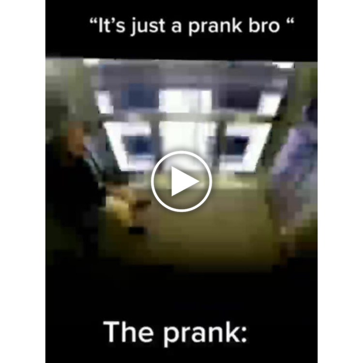 It's just a prank bro" at the top, "The prank:" at the bottom. Y’all know this ends poorly 😂 #fail #classic.