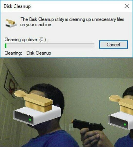 When Disk Cleanup asks if you really want to delete system files. "Are you sure?" #computers #funny #windows.