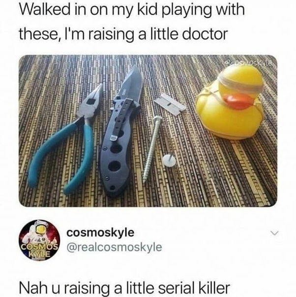 When you give your kid a doctor kit but it’s got more Murder Mystery vibes than Grey’s Anatomy. This is how villains start! #Parenting.