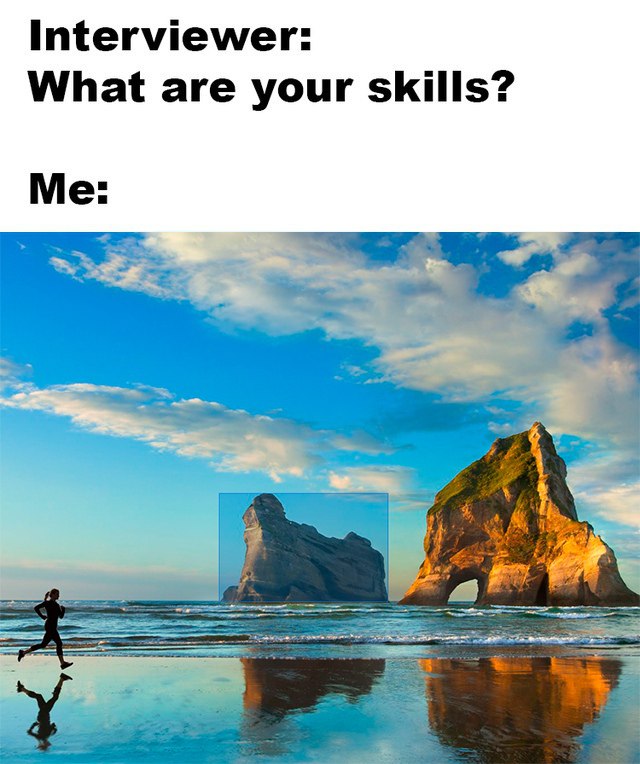 Interviewer: What are your skills?" You show them *this* masterpiece edit. Pro level right here. #editingfail #jobinterview.