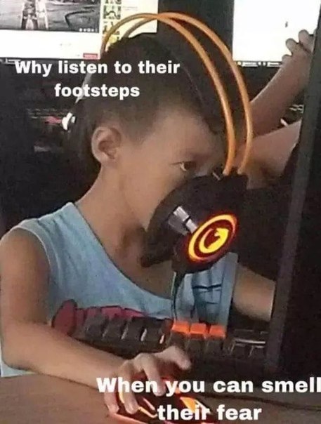 Why listen to their footsteps when you can smell their fear. Upgrade your senses, gamers! #gaming #proskills #headsetlife.