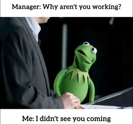 Manager: Why aren't you working? Me: I didn't see you coming. That moment your boss thinks you're AFK. #work #oops.