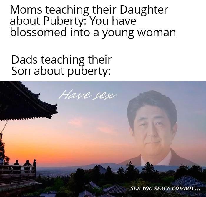 Moms teaching their Daughter about Puberty: "You have blossomed into a young woman.” Dads: “Have sex.” 😂 #parenting #puberty.
