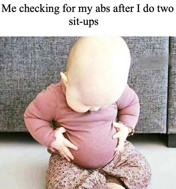Me checking for my abs after I do two sit-ups 😂 That workout glow hits different when you’re searching for results. #fitness #gym.