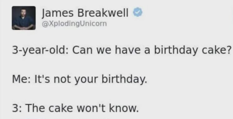 When your 3-year-old says “The cake won’t know” and honestly, they make a solid point. 😂🎂 #parenting #lol #cake.