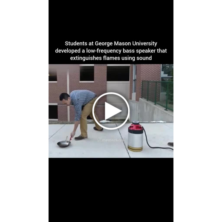 When you drop the sickest bass and accidentally fireproof your kitchen. Students at GMU built a bass speaker that puts out flames! #Science #BassBoost.