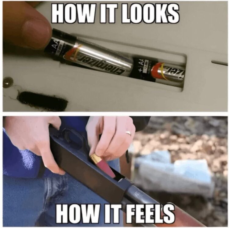 HOW IT LOOKS vs. HOW IT FEELS when replacing remote batteries—you think you’re fueling up for battle. #MondayMood #Relatable.