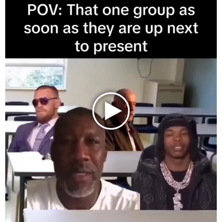 POV: That one group as soon as they are up next to present." You know you're scanning your notes like it's the Matrix. #panic #students.