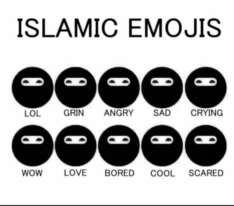 Islamic Emojis: when your mood changes but the squad can’t tell 😂 10 emotions, same look. Expressive much? #emoji #meme.