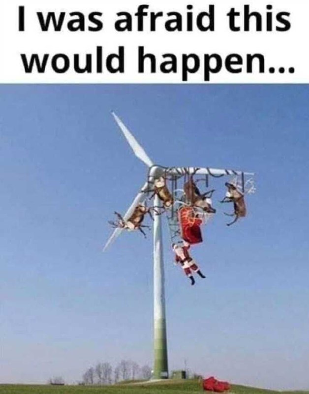 You know it’s officially 2024 when even Santa gets stuck in renewable energy. "I was afraid this would happen..." #Christmas #fail.