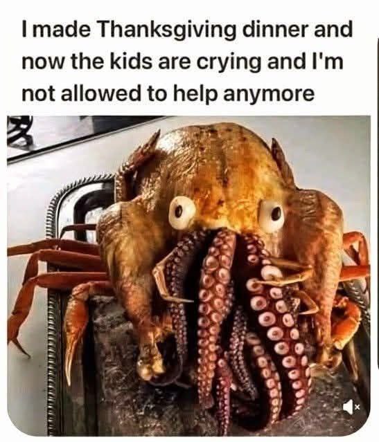 I made Thanksgiving dinner and now the kids are crying and I'm not allowed to help anymore. #Parenting #Thanksgiving #Fail.