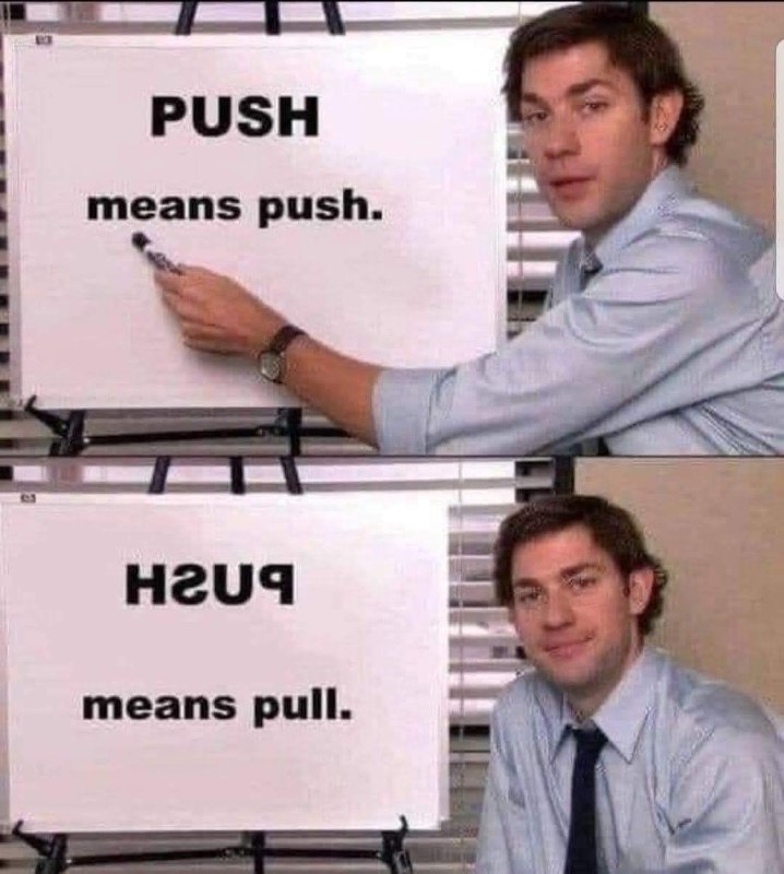 When PUSH means push but HSUP means pull. Clearly doors have secret languages now. 🧐 #logic #doorstruggles.