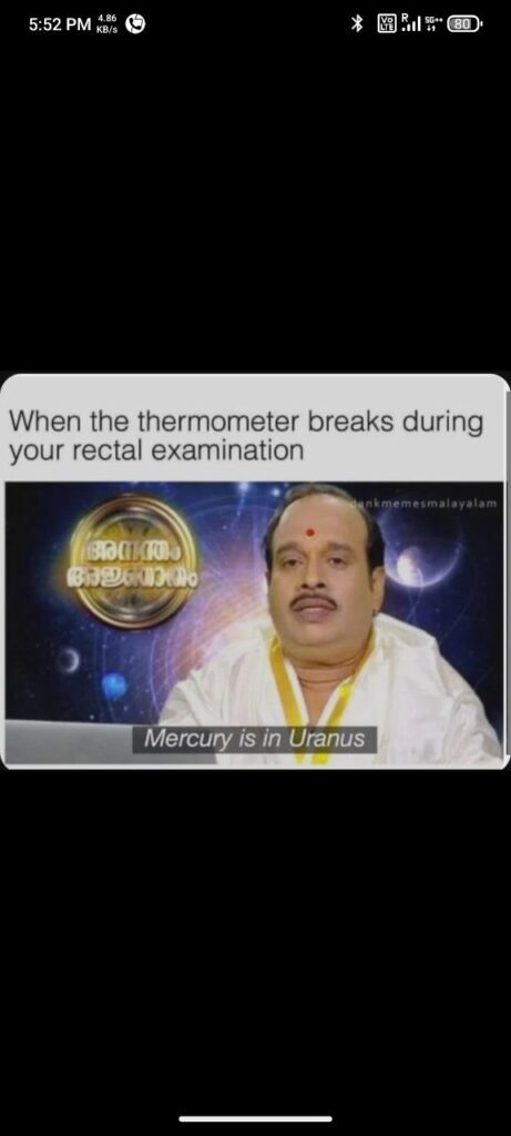 When the thermometer breaks during your rectal examination. Mercury is in Uranus. #awkward #doctorfail.