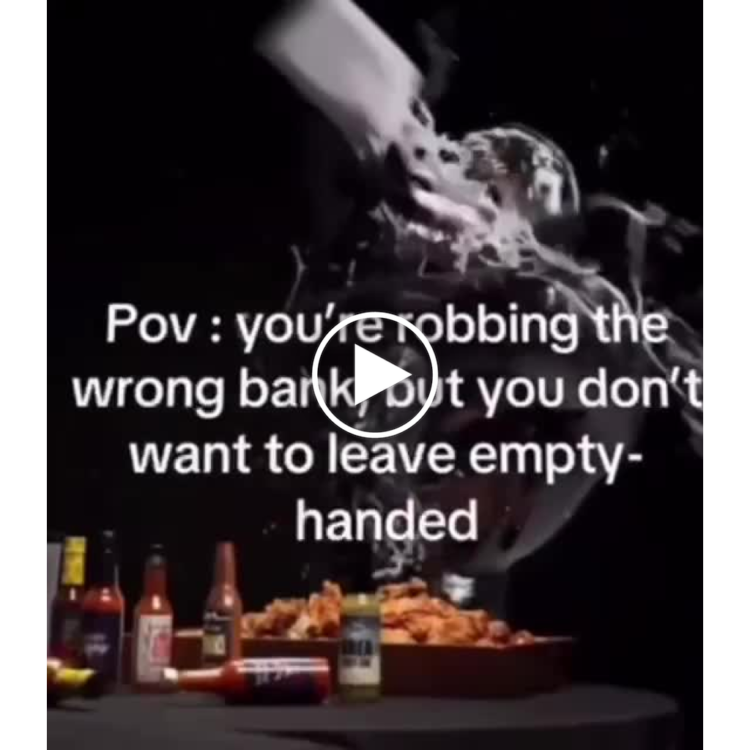Pov: you’re robbing the wrong bank, but you don’t want to leave empty-handed. When life hands you wings #fail #chaos.