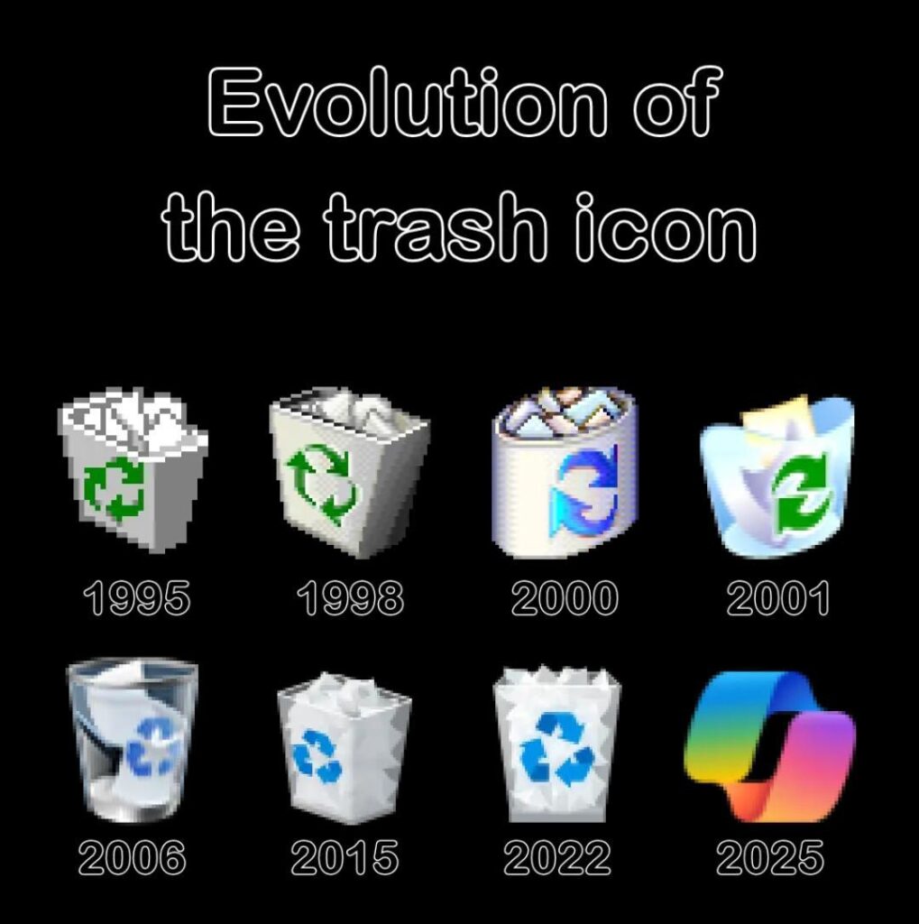 You’ve survived every era of the "Evolution of the trash icon," but 2025’s bin is next-level. We peaked, y’all. #GlowUp #Icons.