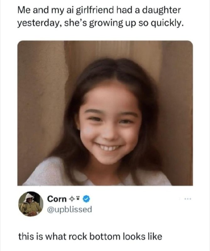 When you flex your AI girlfriend and someone replies "this is what rock bottom looks like." 😂 #AI #meme #fail.