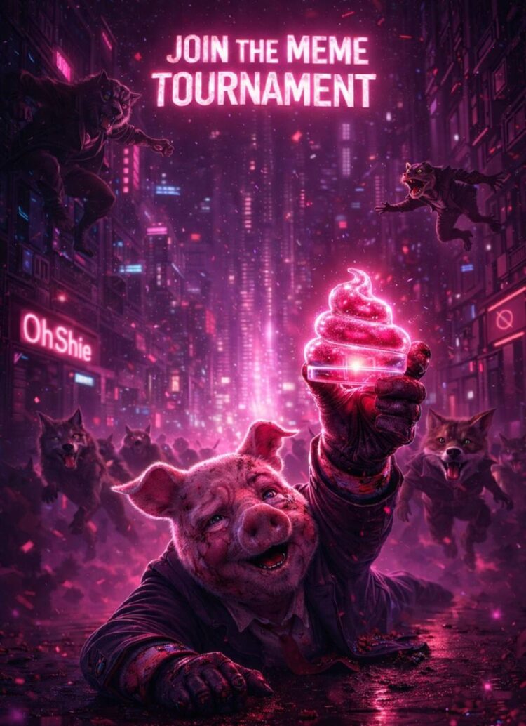 You know you wanna JOIN THE MEME TOURNAMENT—neon vibes, poop emoji power. Ready to rule the meme-verse? #meme #LOL.