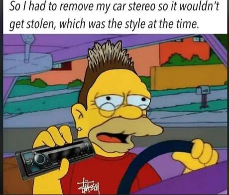 You ever had to yank out your car stereo every trip so it wouldn’t get stolen? That was the style at the time. #retro.