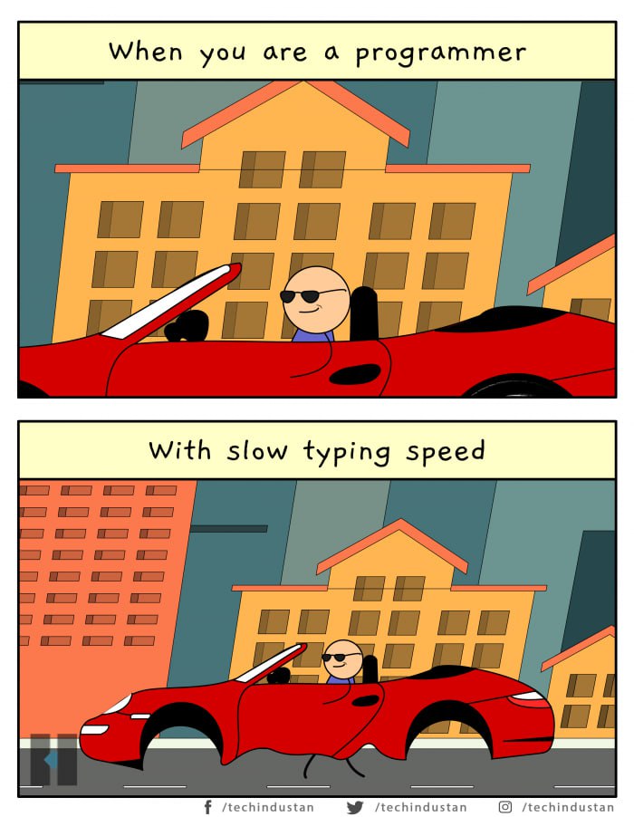 When you are a programmer. With slow typing speed. Who else feels this struggle? #programmerlife #coding #speedlimits.