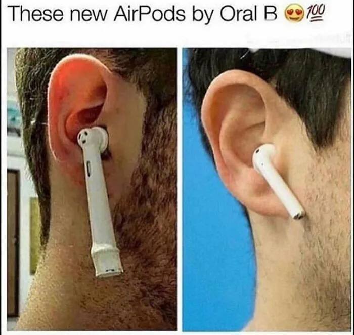 These new AirPods by Oral B 😂 When your dentist is your tech supplier. #Upgrade #ToothbrushFlex.