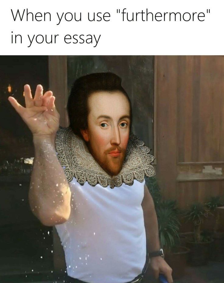 You know that feeling when you drop a "furthermore" in your essay? Shakespeare-level seasoning. #essay #Shakespeare #meme.