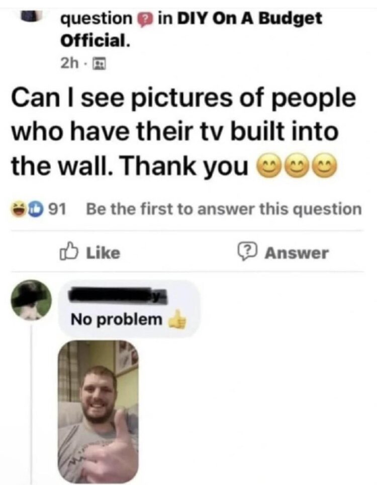 When someone asks for pics of wall TVs and you ARE the entertainment system 😂 “Built-in vibes” #upgrade #lol #lifegoals.