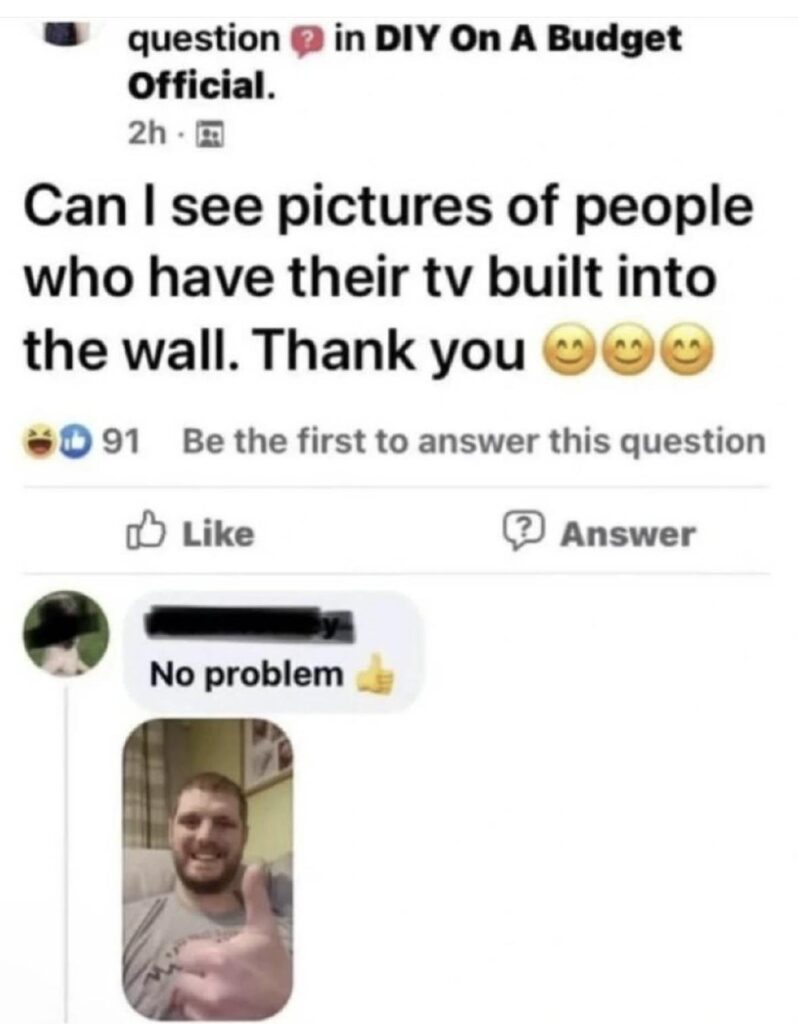 When someone asks for pics of wall TVs and you ARE the entertainment system 😂 “Built-in vibes” #upgrade #lol #lifegoals.