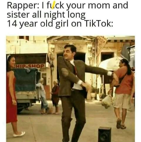 When the rapper drops bars about your mom & sis but you still vibe like Mr. Bean on TikTok 😂 #savage #music #lol.