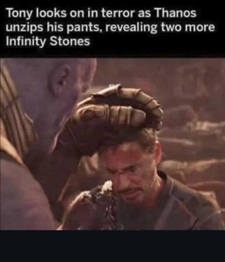 When Thanos says he’s got a “secret stash” of Infinity Stones and you know it’s gonna be in the weirdest place 😂 #Marvel #Thanos #LOL.