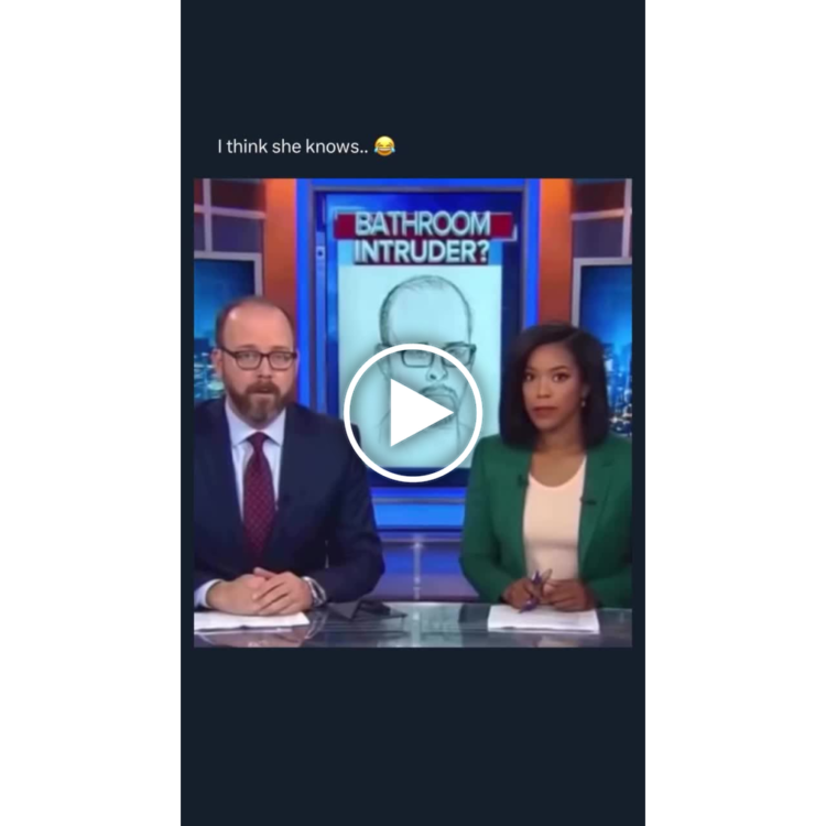 I think she knows..." 😂 BATHROOM INTRUDER? When you get caught sneaking snacks at midnight. #awkward #newsdesk #oops.