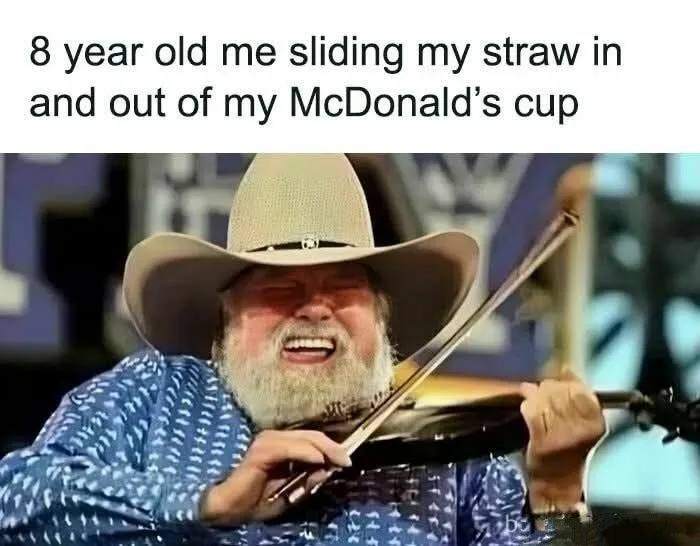 8 year old me sliding my straw in and out of my McDonald’s cup. Admit it, you did this too 😂 #childhood #skills.