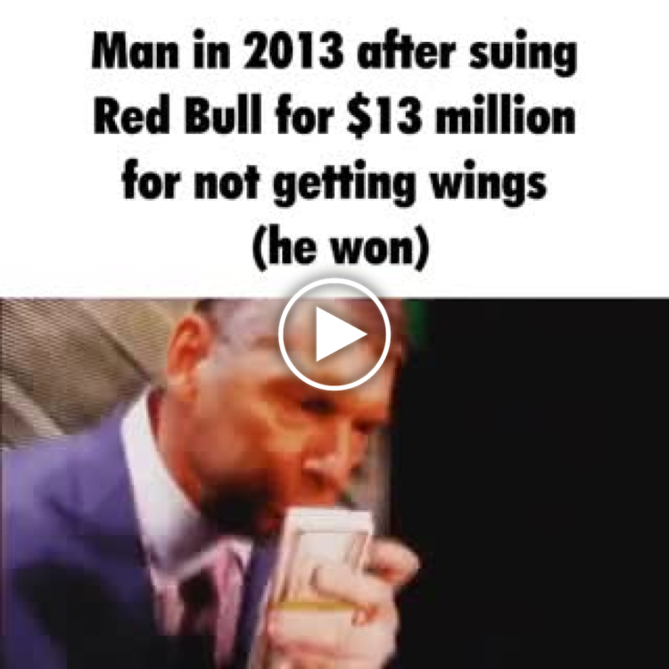 Man in 2013 after suing Red Bull for $13 million for not getting wings (he won). When life gives you lawsuits, take the cash! #win.