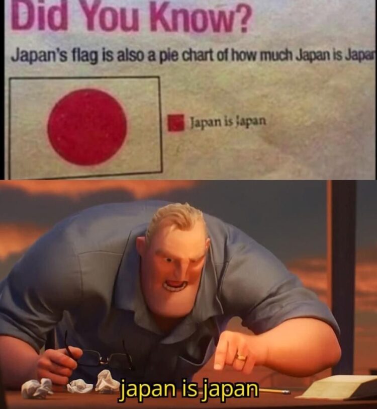 When you realize Japan's flag is 100% proof that "Japan is Japan." Mr. Incredible approves 😂 #Japan #MindBlown.