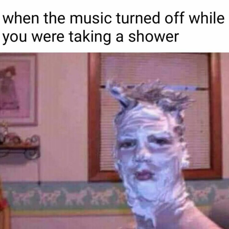 When the music turned off while you were taking a shower. Instant existential crisis mode 😂 #musicfail #showerthoughts.
