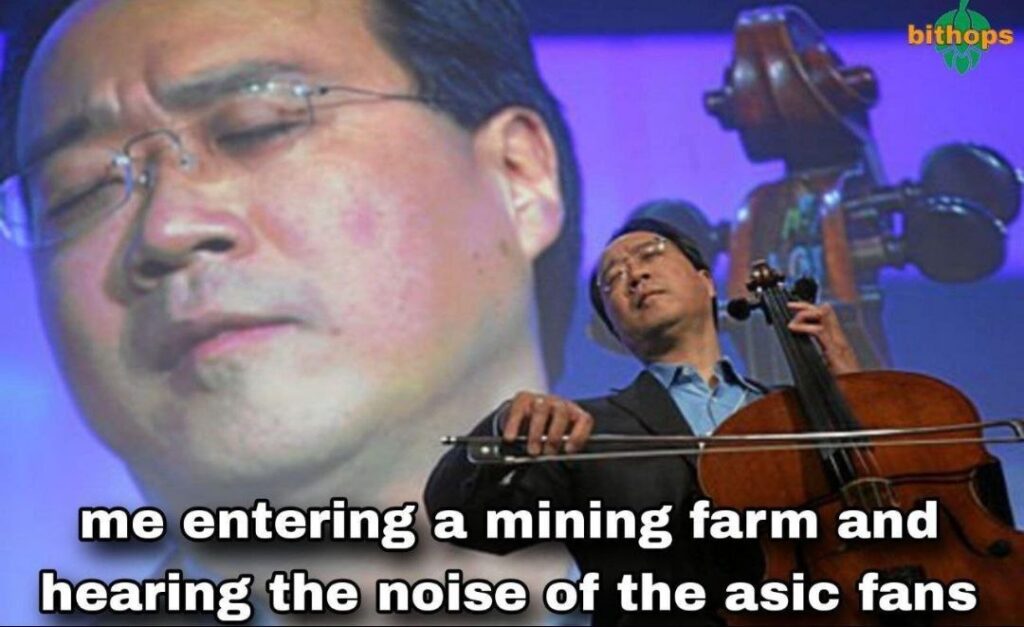 You ever walk into a mining farm and instantly get hit with the symphony of asic fans? Pure zen. "me entering a mining farm and hearing the noise of the asic fans." #crypto #music.
