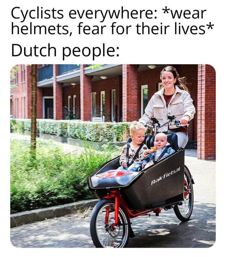 You think helmets are mandatory until you visit Dutchland: casual rides, zero helmets, just vibes. #DutchLife #ChillAF.