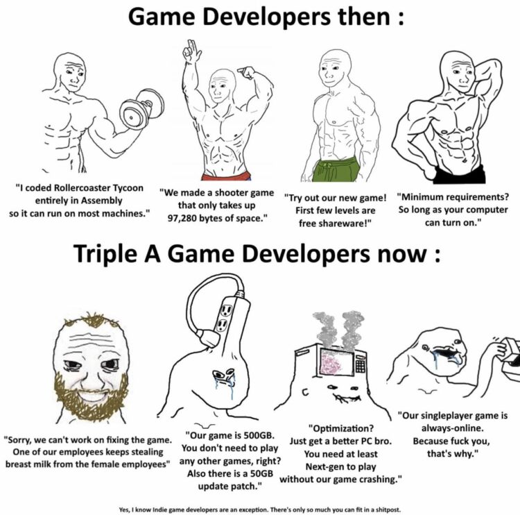 When devs back then: “Fixed bugs, added free levels, enjoy!” When devs now: “Buy DLC to fix game” 😂 #gaming #meme.
