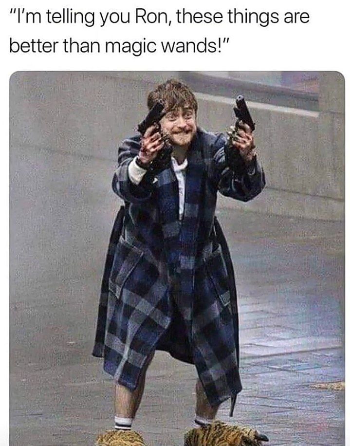You know when you’re just like “I’m telling you Ron, these things are better than magic wands!”? #Upgrade #WizardLife.