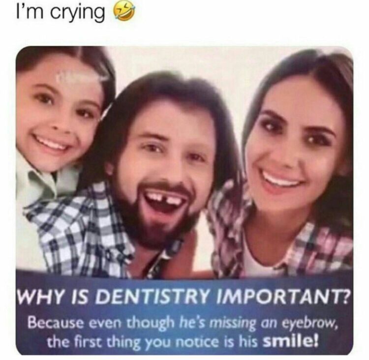 Why is dentistry important? Because even though he’s missing an eyebrow, the first thing you notice is his smile! #Smile #Winning.