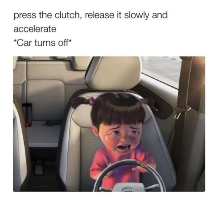 Press the clutch, release it slowly and accelerate *Car turns off* Why is learning stick SO HARD? #fail #driverlife.